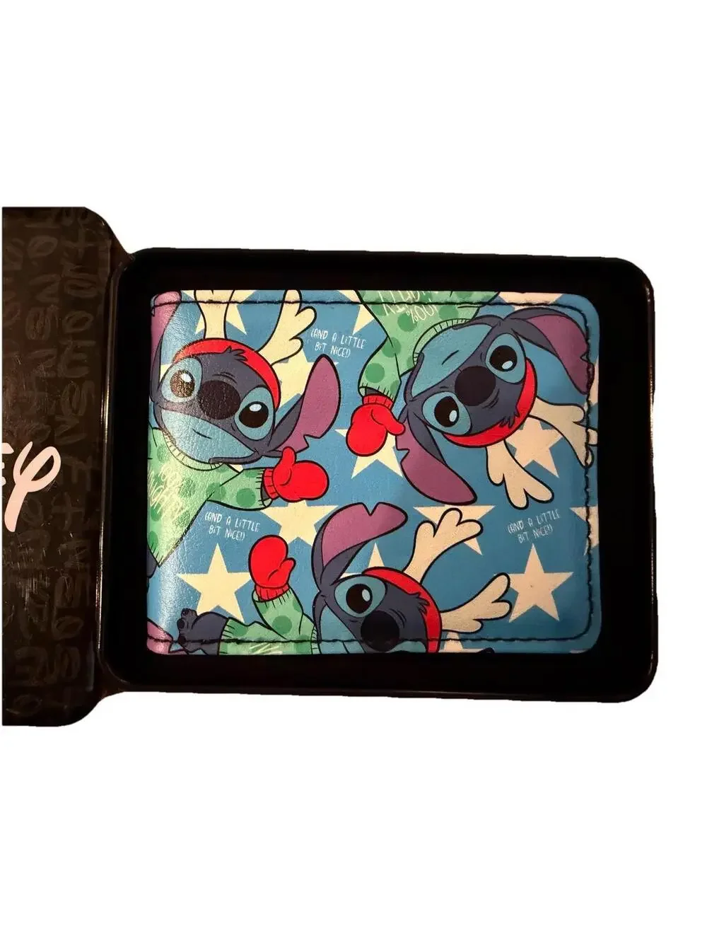 Buckle-Down Men's Bi-fold Wallet Disney Reindeer Stitch!